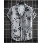 Herrskjorta med tropiskt tryck - lättviktig casualwear, för sommaren