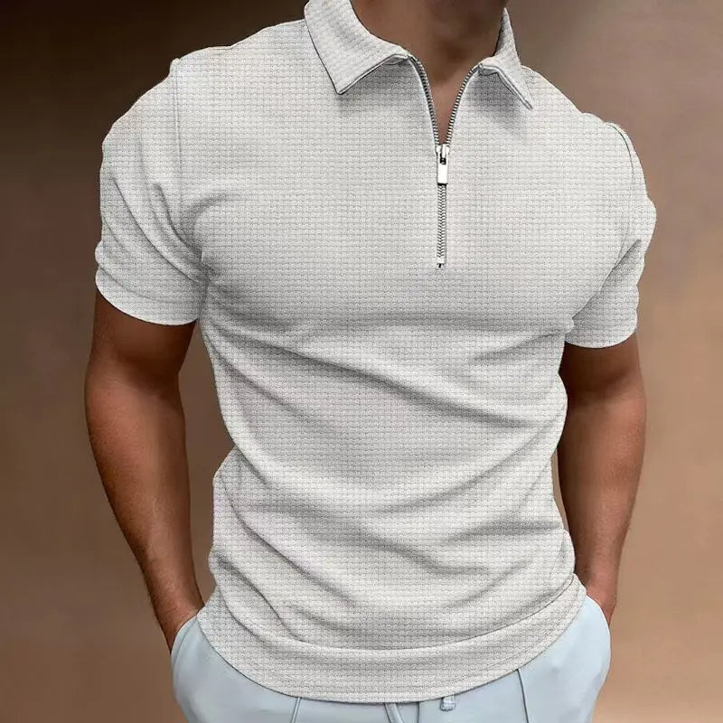 Herr zip polo shirt - modern kortärmad topp för vardagsbruk