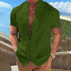Herrskjorta med kort ärm - modern casual stil för vår och sommar, lättviktsmaterial