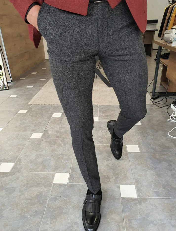 Herr slim fit byxor - skräddarsydd kontorsstil för formella tillfällen - stiligt kvalitetsmaterial
