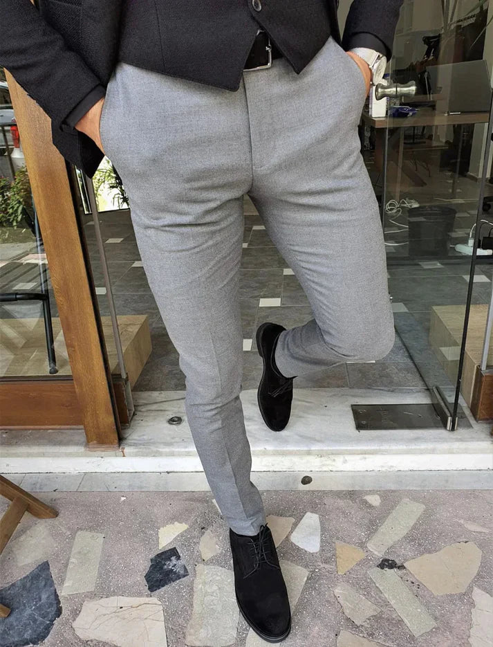 Herr slim fit byxor - skräddarsydd kontorsstil för formella tillfällen - stiligt kvalitetsmaterial