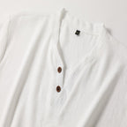 Herrarnas avslappnade henley-t-shirt – mjuk bomullsblandning för vardagsbruk – stilren t-shirt med kort ärm för avslappnade tillfällen