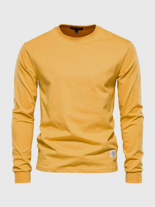 Mäns långärmad t-shirt - lättviktig och avslappnad med mångsidig bomull för daglig stil