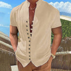 Herrskjorta med kort ärm - modern casual stil för vår och sommar, lättviktsmaterial
