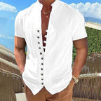 Herrskjorta med kort ärm - modern casual stil för vår och sommar, lättviktsmaterial