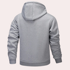Herrarnas mysiga fleece-fodrade zip-up hoodie – perfekt för vardag