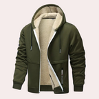 Herrarnas mysiga fleece-fodrade zip-up hoodie – perfekt för vardag
