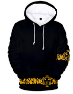 Herr anime hoodie – svart tröja med unik One Piece-design